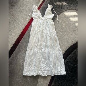 Petal & Pup White Linen Milk Maid MIDI Dress